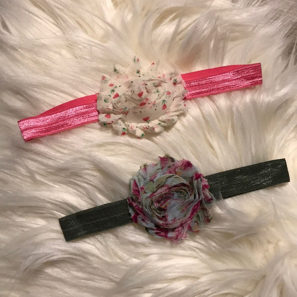 Infant stretch shabby chic headbands(2)